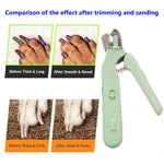 2 In 1 Pet Nail Clippers With Led Light Dog Cat Special Blood Line Scissors Multifunction Animals Paw Nail Trimmer Pet Supplies